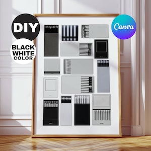 Black & White Matchbook Canva Template • DIY Custom Matches Poster • Personalized Matchbox Digital Download • Editable Matchbook Blank Art