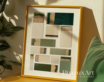 Sage Green Matchbook Canva Template • DIY Custom Matches Poster • Personalized Matchbox Digital Download • Editable Matchbook Blank Art Gift, image 10