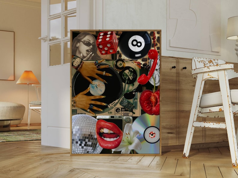 Y2K Fashion Collage Print: Leopard