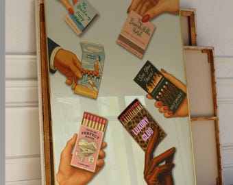 Retro Matchbox Art Print, Trendy Wall Art, Vintage Bar Cart Poster, Funky Leopard Wall Decor, Trendy Matchbook Collection Printable for Her, image 4