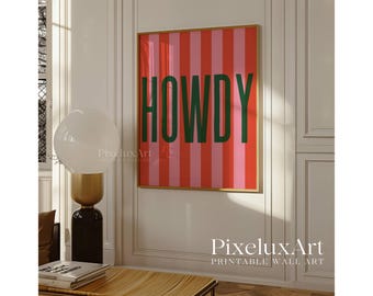Howdy Poster, Howdy Decorations, Howdy Print, Howdy Wall Art Prints, Retro Typography, Southwestern Art, Trendy Vintage Western Home Decor, image 4