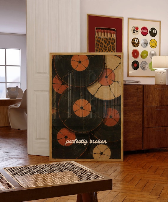 Retro Broken Vinyl Record Wall Art