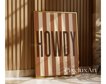 Howdy Beige Wall Art, Western Typography Print, Rustic Minimalist Decor, Cowgirl Aesthetic Poster, Southern Style Wall Print, Wild West Art, image 5