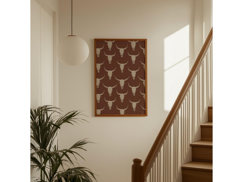 Longhorn Skull Pattern Wall Art