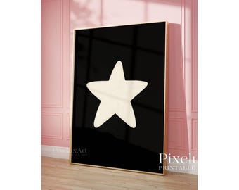 Black and White Gallery Wall Art Set of 6, Dice, Cherry Ball, Star, Ace Card Prints, Aesthetic Chic Apartment Decor, Stylish Fashion Print, image 5