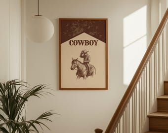 Cowboy Wall Art | Western Printable Poster | Rustic Country Decor | Vintage Rodeo Print | Farmhouse Wall Art, image 1