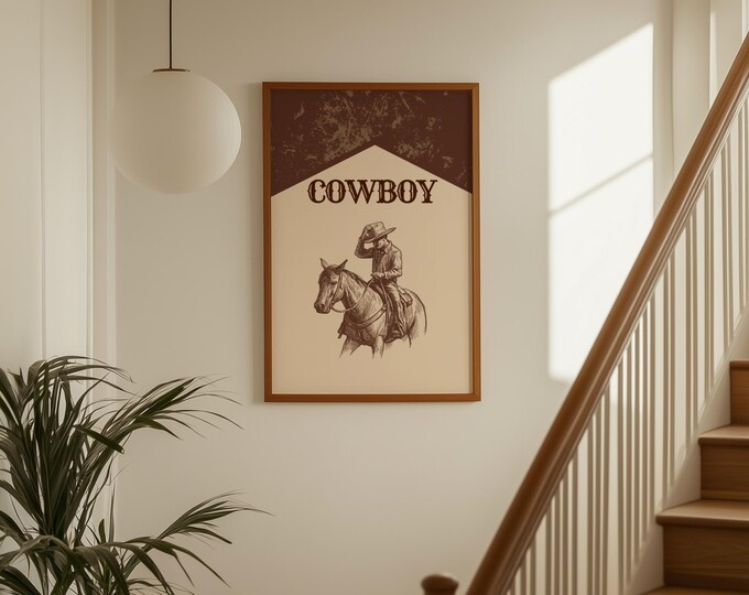 Cowboy Wall Art | Western Printable Poster | Rustic Country…