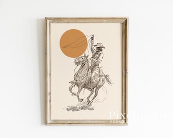 Cowgirl Rodeo Wall Art | Western Country Decor | Rustic Farmhouse Printable | Boho Cowboy Poster | Vintage Rodeo Print, image 1