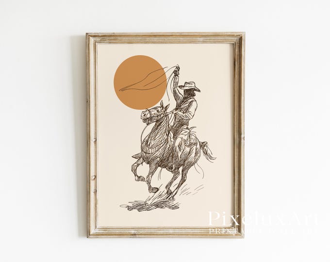 Cowgirl Rodeo Wall Art | Western Country Decor | Rustic…