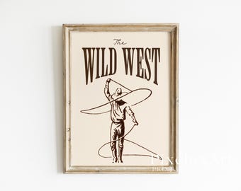 Wild West Cowboy Print – Vintage Western Wall Art, Rustic Rodeo Decor, Country Ranch Aesthetic Poster, Cowboy Nursery Boys Room Artwork, image 3