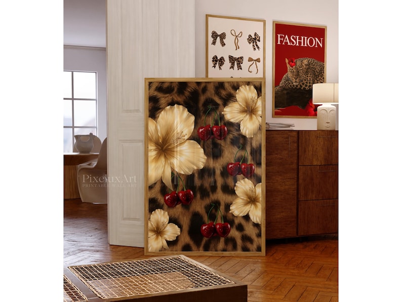 Cherry Leopard Wall Art