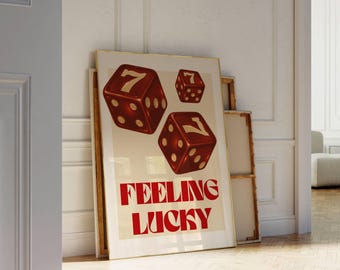 Retro Dice Poster: Lucky Casino Game Room Art (Digital Download), image 5