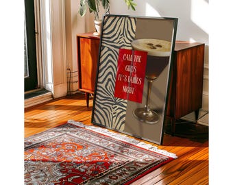 Retro Espresso Martini Wall Art – Y2K Fashion Decor, Martini Poster, Trendy Bar Cart Art, Aesthetic Dorm & Apartment Decor, Leopard Wall Art, image 7