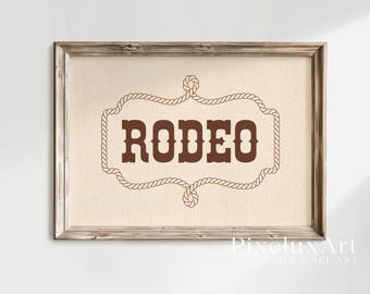 Rodeo Western Wall Art Print, Cowboy Rope Poster, Rustic Ranch Decor, Wild West Nursery Art, Country Western Horseshoe Aesthetic, image 3