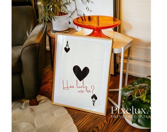 Retro Ace Card Print, How Lucky Are We, Playing Card Poster, Trendy Ace Card Poster, Vintage Ace of Hearts Poster, Aesthetic Ace Print, image 4