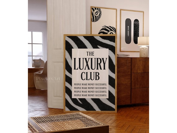 Luxury Club Zebra Print Poster