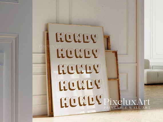Retro Howdy Print Beige