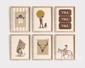 Western Gallery Wall Set of 18 | Cowboy Printable Wall Art | Rustic Ranch Decor | Vintage Rodeo Posters | Country Home Print Set, image 4