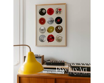 Retro Collage Wall Art, Trendy Wall Art, Y2K Aesthetic Poster, Funky Printable Decor, Photo Collage Print, 8 Ball, Vintage Poster, image 5