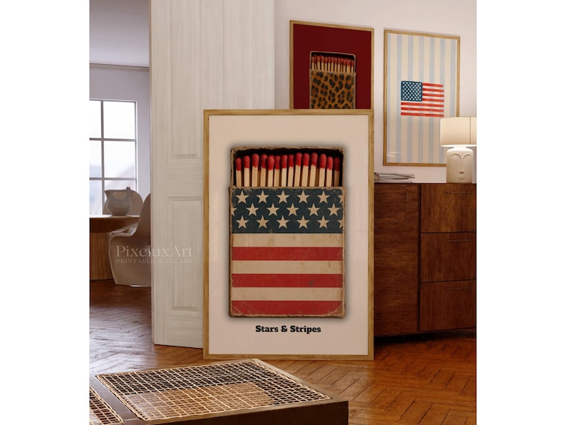 American Flag Matchbox Poster