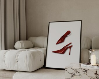 Leopard & Panther Wall Art Set, Red Heels Poster Trio, Lucky 8 Ball Print, Fashion Glam Printable Gallery Wall Decor, image 6