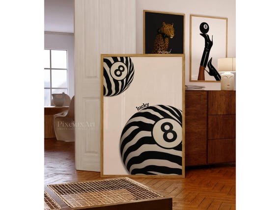 Zebra 8 Ball Poster