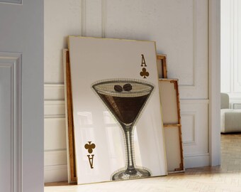Espresso Martini Art Print, Trendy Martini Print, Cocktail Poster, Bar Cart Poster, Cocktail Print, Aesthetic Espresso Martini Print, image 5