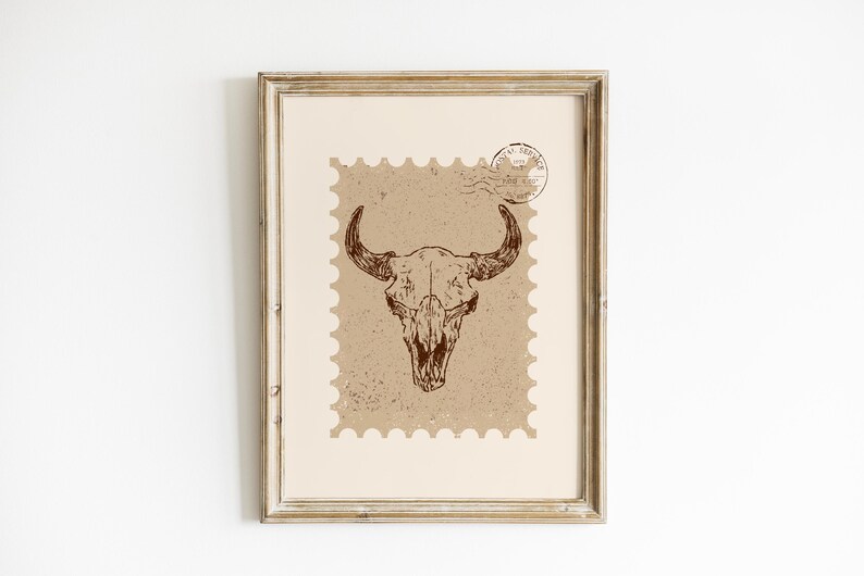Western Bull Skull Poster