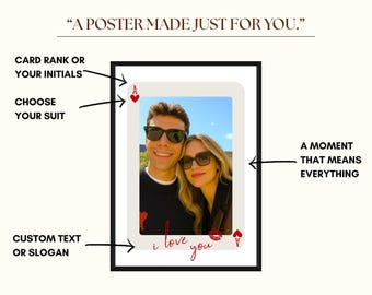 Custom Playing Card Print, Unique Gift Ideas for Couple, Custom Photo Print on Playing Cards, Gift for Him & Her, 1st Anniversary, Birthday, image 4