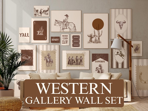 Western Wall Art Set of 18