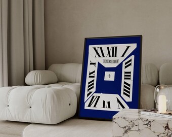Retro Black and Navy Blue Gallery Wall Art, Set of 6 Aesthetic Chic Apartment Decor, Trendy Fashion Collage Print, Stylish Y2K Wall Art, image 7