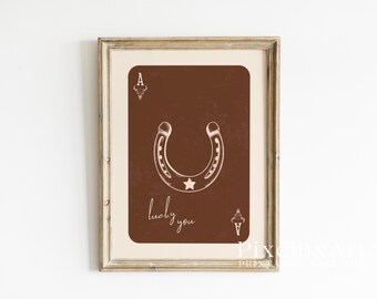 Lucky You Wall Art | Western Playing Card Print | Rustic Cowboy Decor | Country Farmhouse Printable, image 3