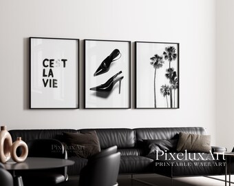Stockholm Style Fashion Wall Art Set | Leopard Panther Poster Set of 6 | Modern Black and White Printable Gallery Wall Decor, image 4