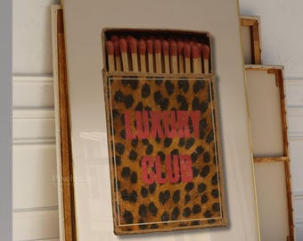 Red Retro Leopard Matchbox Art Print, Luxury Club Print Wall Art, Trendy Wall Art, Funky Dorm Decor, Y2K Girl Room Print, Dorm Room Print, image 5