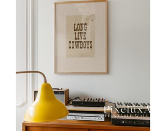 Long Live Cowboys Poster – Western Wall Art, Rustic Country Decor, Cowboy Typography Print, Rodeo Ranch Nursery Art, Wild West Home Decor, image 4