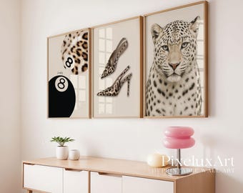 Retro Neutral Leopard Wall Art Set – 6 Trendy Leopard Posters, Y2K Fashion Decor, Trendy Leopard Print, Aesthetic Dorm & Apartment Decor, image 6