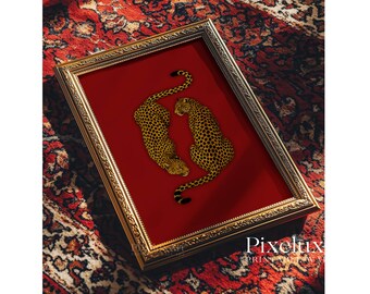 Leopard Wall Art Print, Vintage Cheetah Wall Art, Retro Y2K Aesthetic, Maximalist Leopard Print, Dopamine Decor for Bold Spaces, Retro Print, image 8
