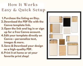 Neutral Blank Matchbook Template | Canva DIY Matchbox Template, Blank Matchbooks Art, Printable Matches, DIY Matchbook Download, image 4
