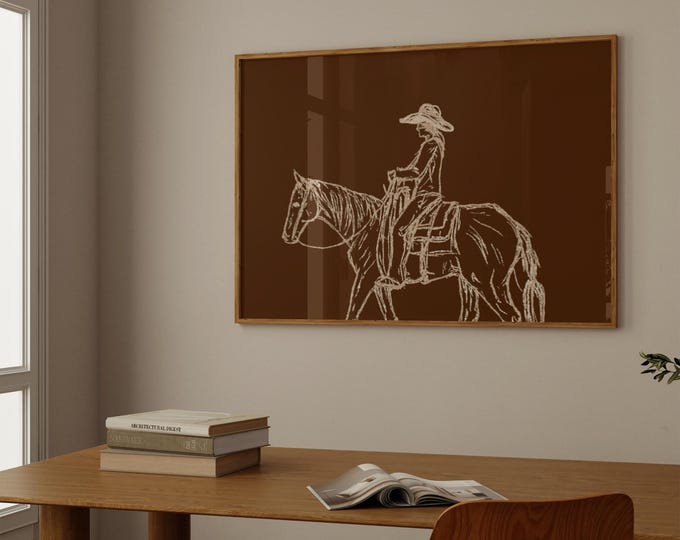 Cowgirl Wall Art | Western Female Cowboy Print | Rustic…