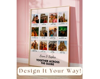 Custom Travel Gifts | Personalized Travel Art, Travel Keepsake Gift, Travel Memories Gift, Custom Travel Poster for Couples, Sentiment Gift, image 10