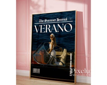 Verano Print, Ocean Poster, Magazine Cover Print, Summer Wall Art, Old Money Aesthetic Beach House, Coastal Summer Print, Verano Poster, image 4