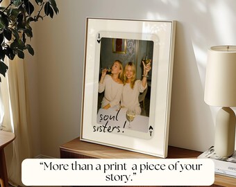 Custom Playing Card Poster, Custom Photo Print, Best Friend Photo Print, Custom Playing Card Art, Friendship Portrait , Soul Sister Gift, image 9