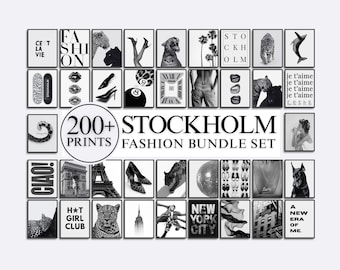 200+ Stockholm Fashion Wall Art Bundle | Modern Prints, Leopard, Fashion, Chic and Stylish Gallery Set, Aesthetic Black & White Wall Art Set