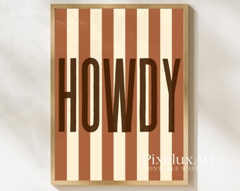 Howdy Beige Wall Art, Western Typography Print, Rustic Minimalist Decor, Cowgirl Aesthetic Poster, Southern Style Wall Print, Wild West Art, image 9