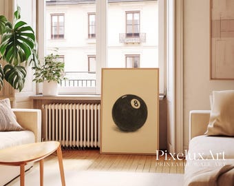 Lucky 8 Ball Wall Art, Retro Printable Poster, Vintage Game Room Decor, Cool Dorm Art, Magic 8 Ball, Trendy Wall Print, Trendy Wall Art, image 10