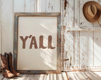 Western Y’all Wall Art – Vintage Typography Printable, Rustic Country Decor, Southern Retro Poster for Farmhouse Walls, image 4