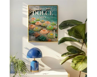 Dolce Vita Print, Dolce Vita Headline Poster, Newspaper Print, Italian Summer Wall Art, Beach House Wall Art, Coastal Print,  Summer Print, image 6