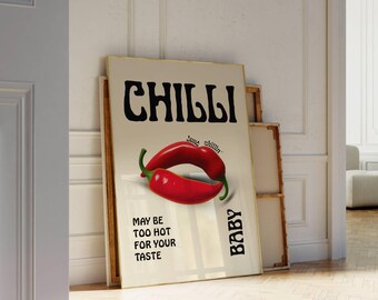 Funky Disco Chilli Pepper Print: Y2K Kitchen Wall Art (Digital Download, image 5
