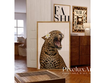 Leopard Fashion Wall Art Set of 3 – Stockholm Style Printable Decor, Luxury Club Leopard Prints, Modern Minimalist Gallery Posters, image 5
