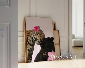 Pink Leopard Wall Art Set – Preppy Cheetah Gallery Posters, Girly Y2K Fashion Poster for Teen & Dorm Room Decor, Trendy Stylish Pink Posters, image 5